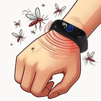 ‌Unisex Wearable Mosquito Repellent Wristband, Physical & Ultrasonic, Non-Chemical, for Home & Outdoor, Includes 2 Batteries