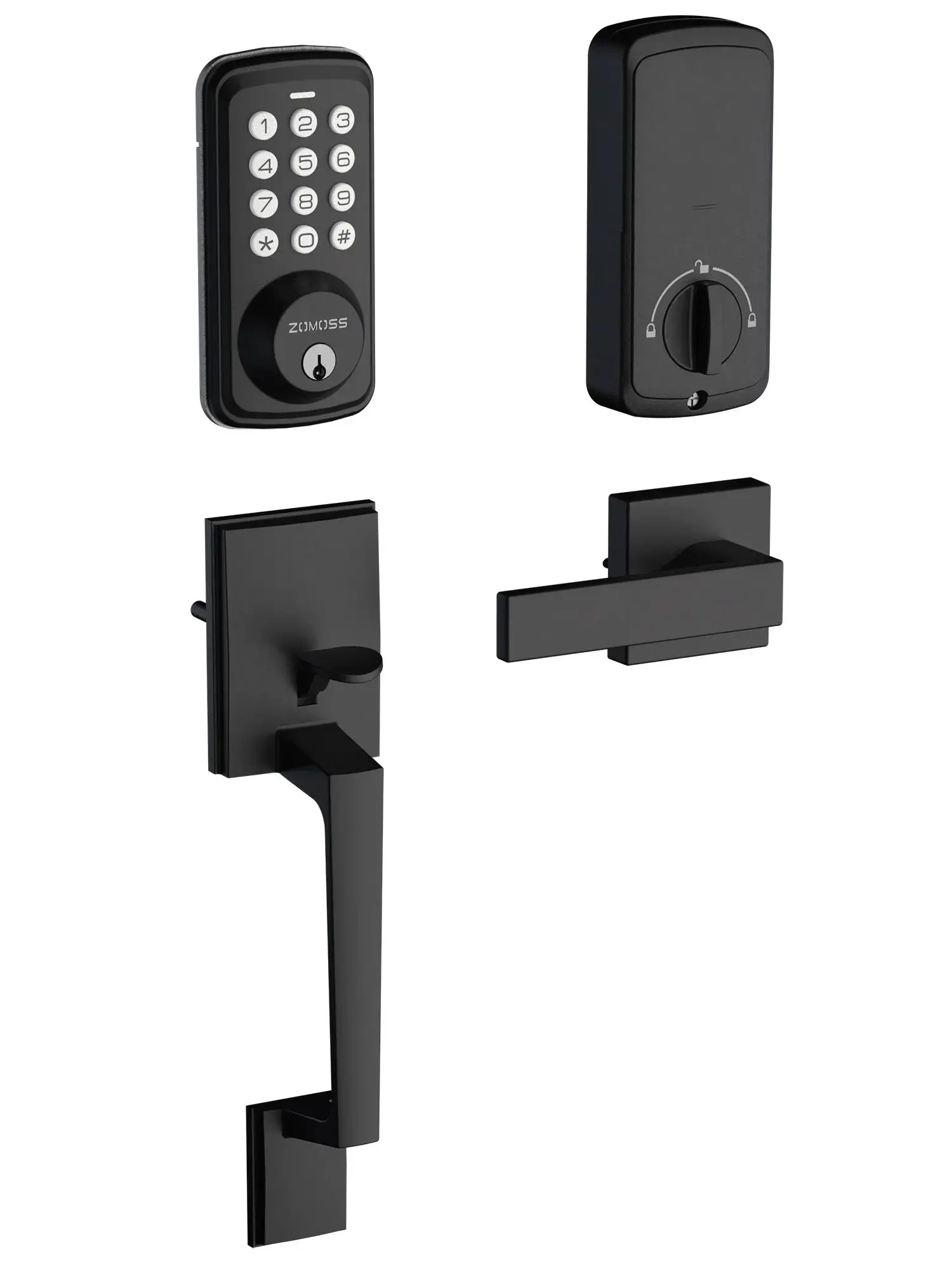 Smart Keypad Door Lock Set -Two-Door Knob Touch Fingerprint Password Lock-Keyless Entry Door Lock, Keyed Entry, Auto Lock,, And