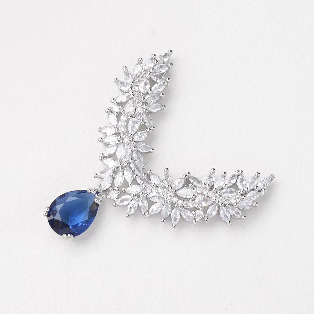 55*57mm Women's Silver Paved CZ Necklace Pendant DIY Jewelry Findings