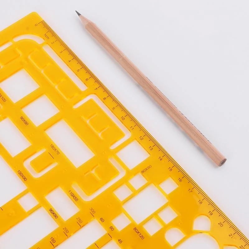 W89C Interior Decorator Design Furniture Layout Architectural Template Ruler Drawing