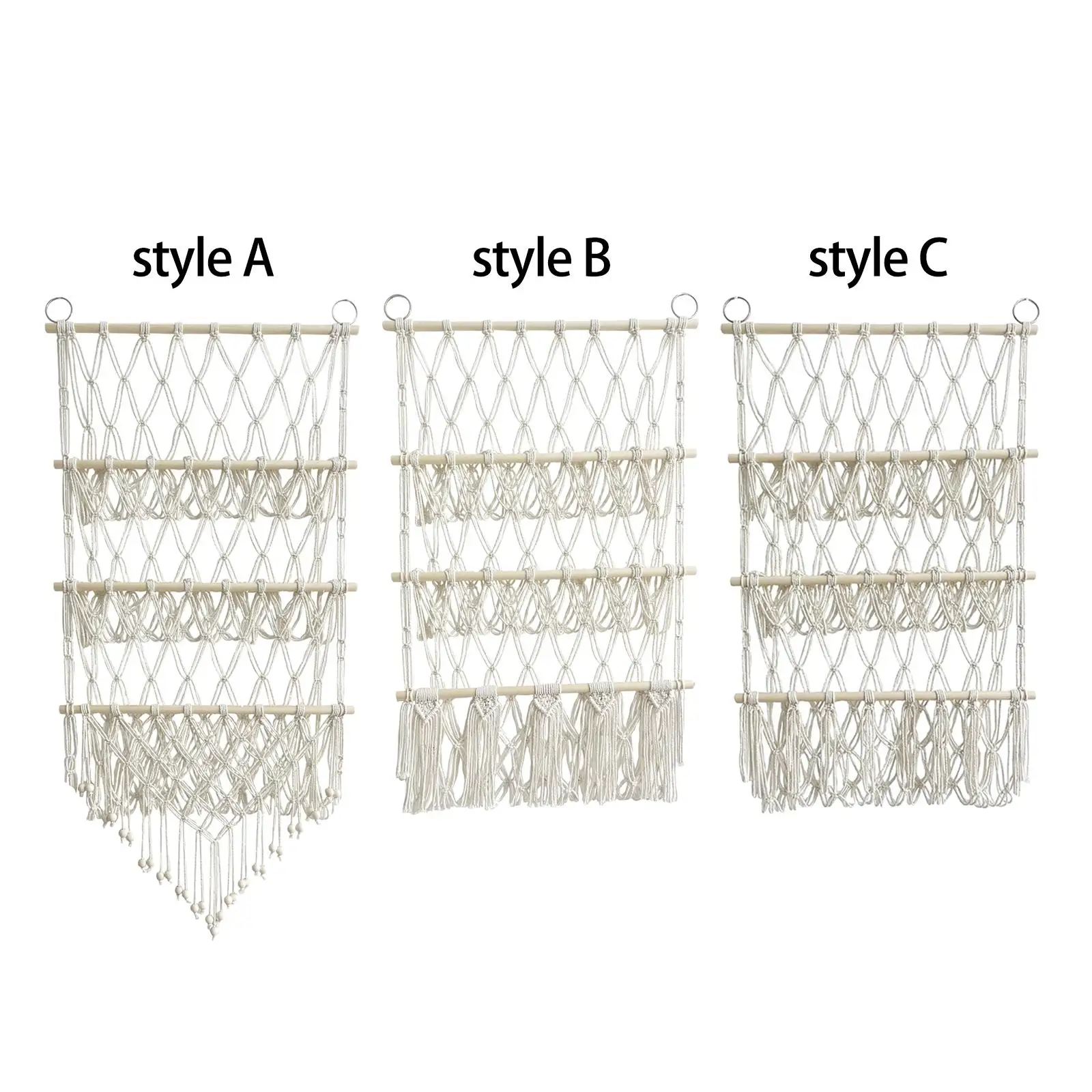 Stuffed Animals Storage Tapestry Hammock Boho Net Space Saving Wall Hanging Handwoven Organizer Holder for Home Decor