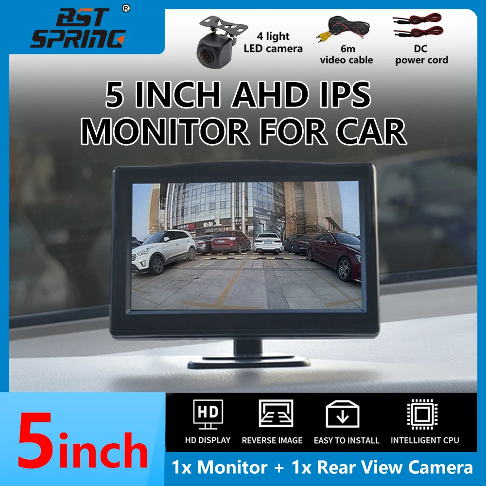 5 inch LCD HD Screen Mirror Monitor Vehicle Suction Cup Parking Camera Car Rearview Reverse Backup Camera Video Parking System