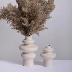 Ins Style Ceramic WhiteVase Decoration Spiral Vase Modern Home Decoration Flower Pot Vase Decoration Home Living Room Decoration