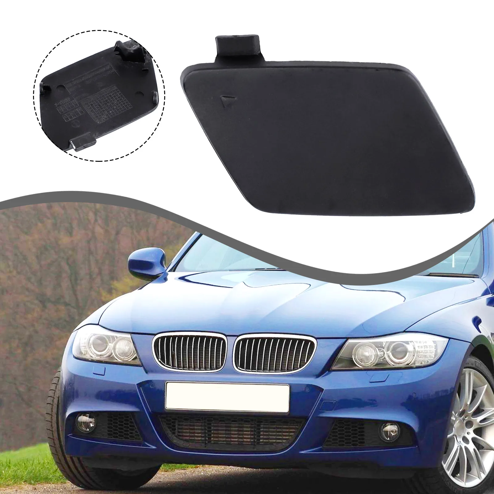 Install this M SPORT Front Bumper Tow Hook Eye Cover and enjoy a distinctive appearance for your For BMW 3 LCI E90 E91 20092012