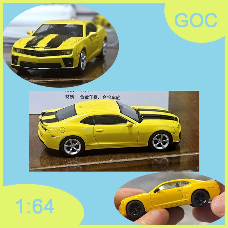 

GOC 1:64 Scale Camaro-Yellow Alloy Car Model Ornament Souvenir Display Collection Hobby Gift