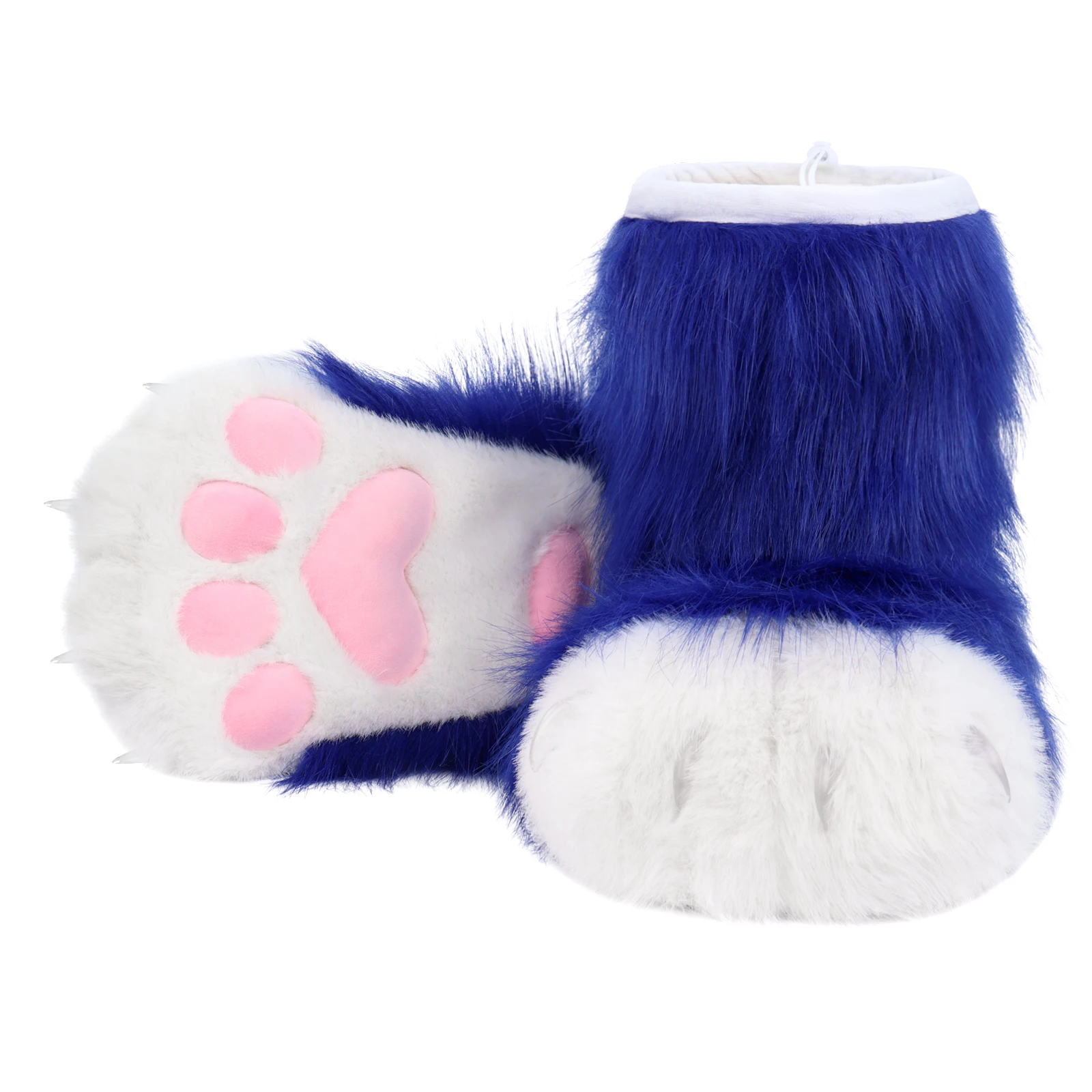 Pelzige Tierpfote Hausschuhe Fuzzy Stiefel Katze Fuchs Wolf Bär Klaue Schuhe Cosplay Kostüm Zubehör – Detail 11