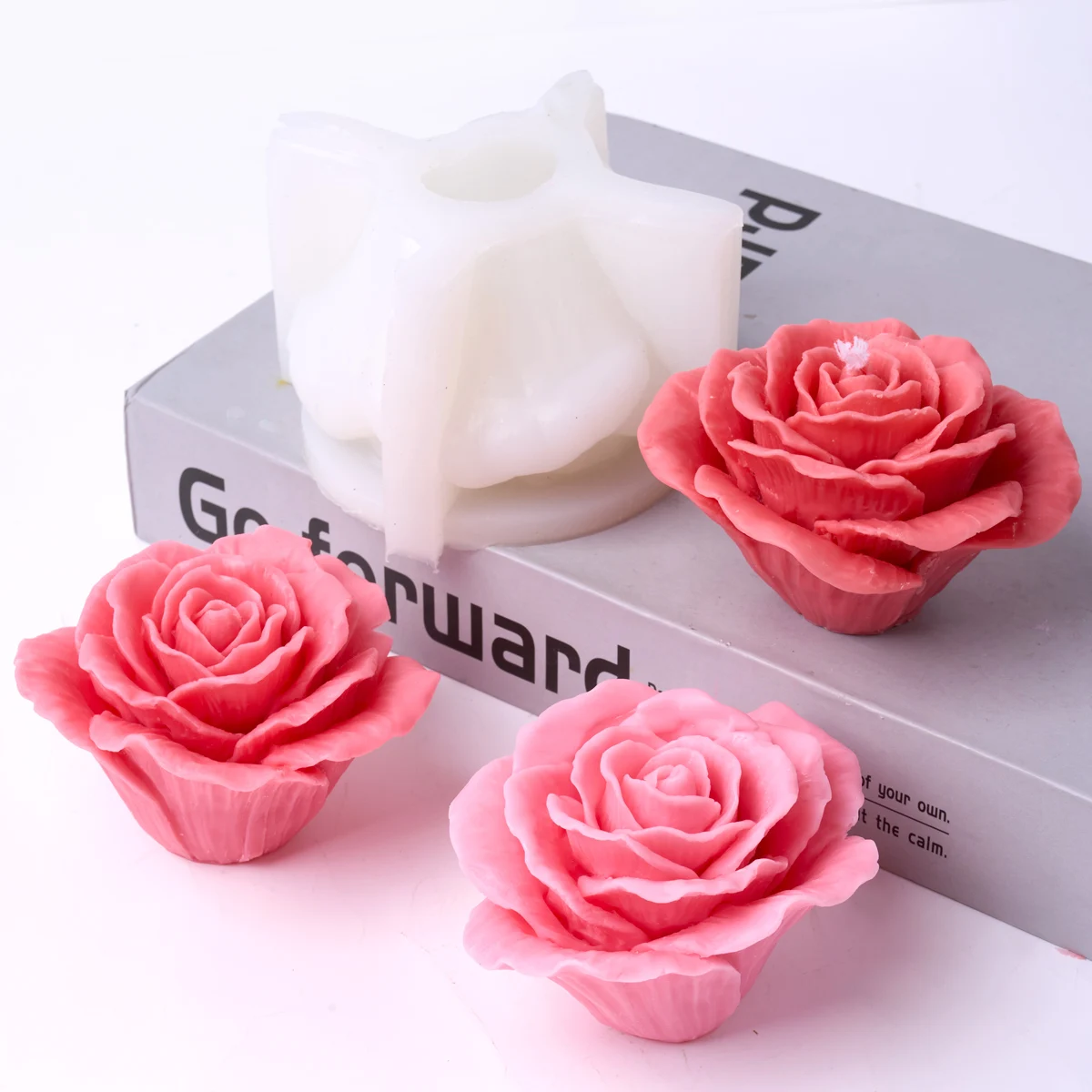 3D Flower Silicone Candle Mold DIY Handmade Rose Making Soap Plaster Resin Chocolate Baking Molds Valentine\'s Day  Craft Gift