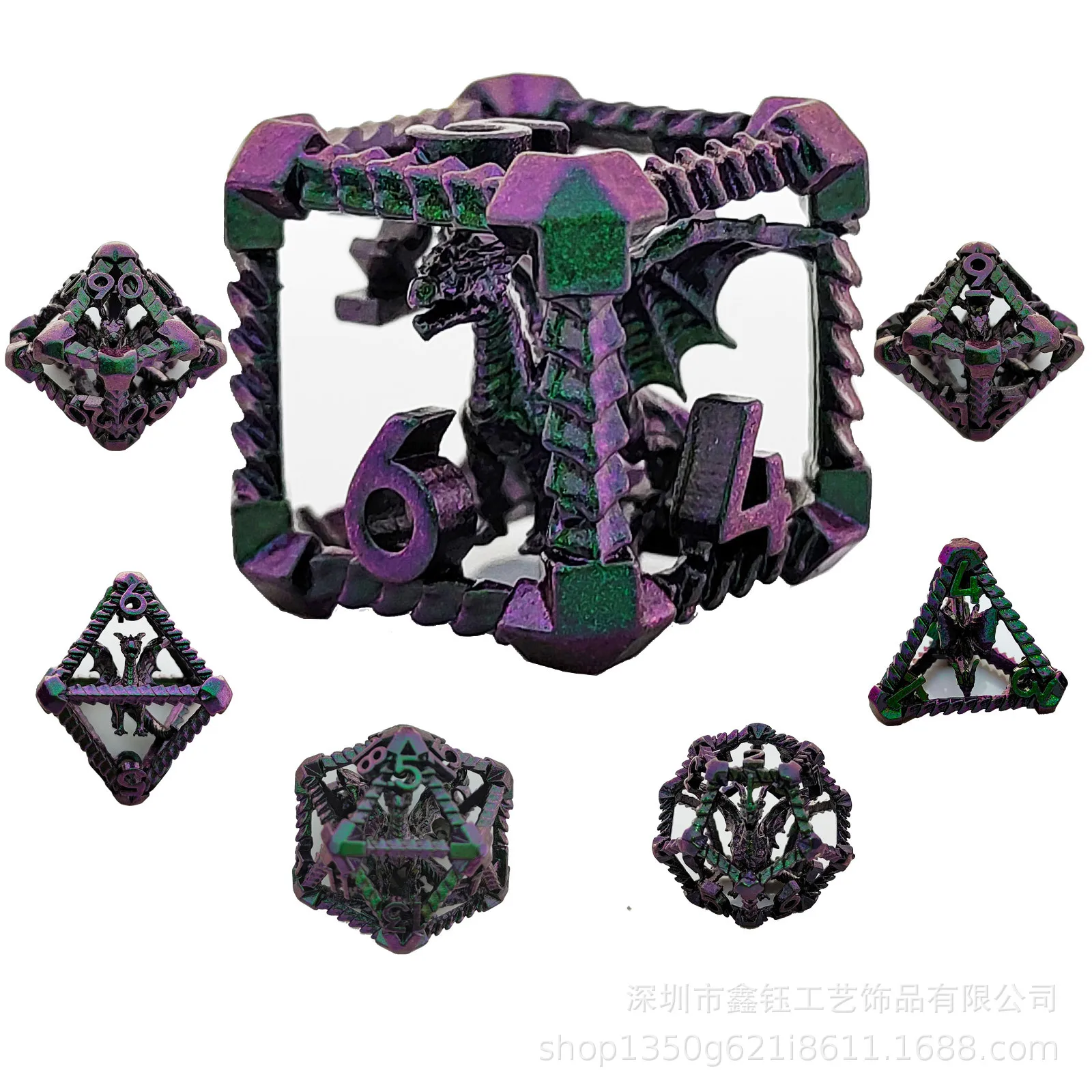 

7-Piece Skull Dragon Metal Dice Set, Sharp Edge Polyhedral Dice for DnD Table Games, D&D Dungeons and Dragons Metal RPG Dice