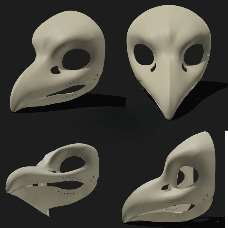 

New Kemono Base Mask Realistic Crow Beast Costume Skull DIY Accessorie Send Gift Hinge Screws
