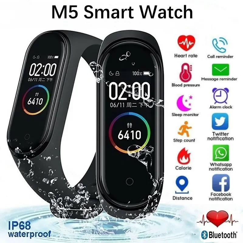 M5 Smart Watch Color Screen Step Counting Multi Sport Mode Message Reminder Photography Music Remote Control Smart Band