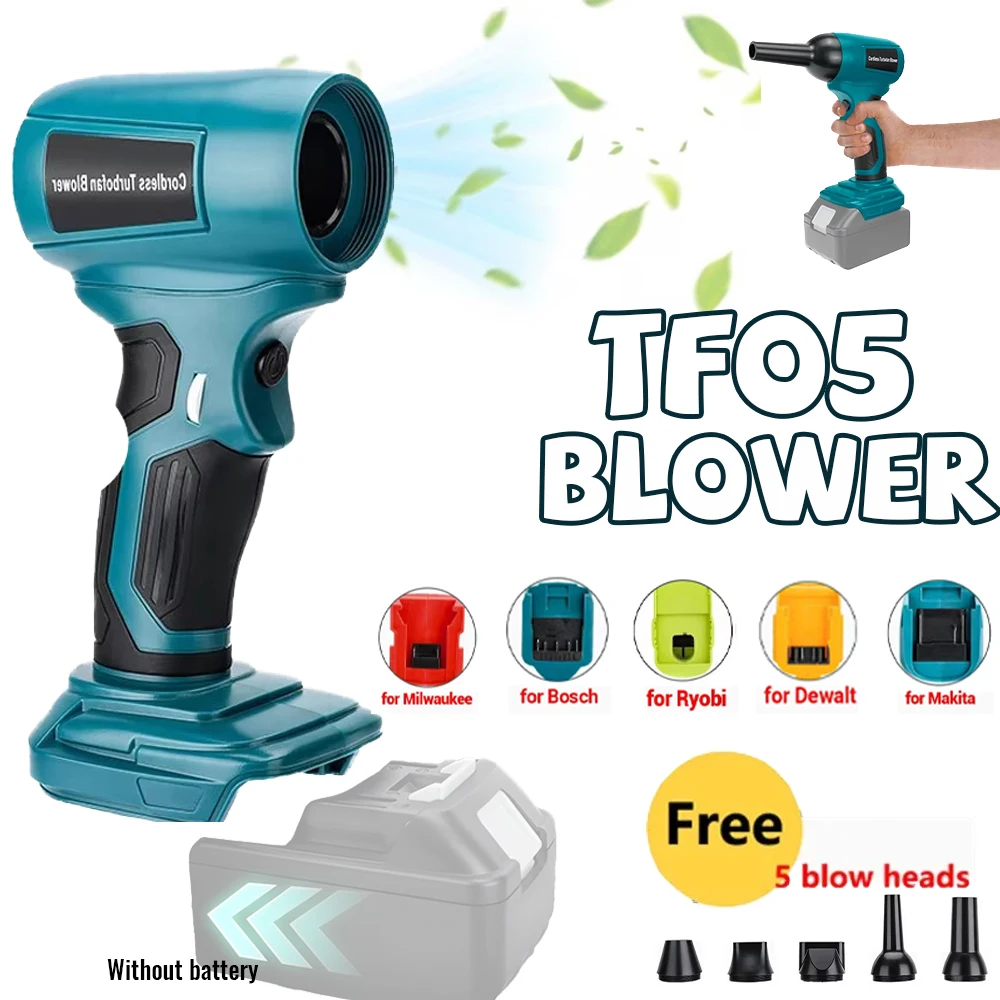 

For Makita/Milwaukee/Dewalt/Bosch/Ryobi Battery Newest Jet Blower Violent TurboFan Speed Wireless Handheld Air Blower Newest