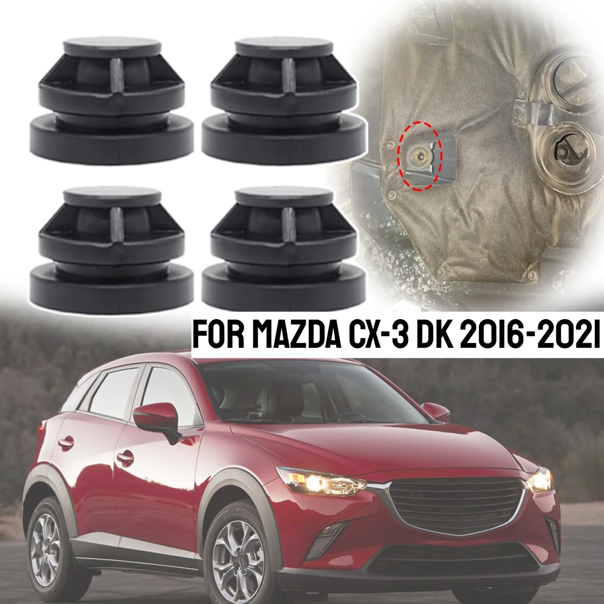 Engine Mount Rubber Insulator Cover Car Engine Support Bushing Mounting Sleeve For Mazda CX-3 DK 2016 2017 2018 2019 2020 2021