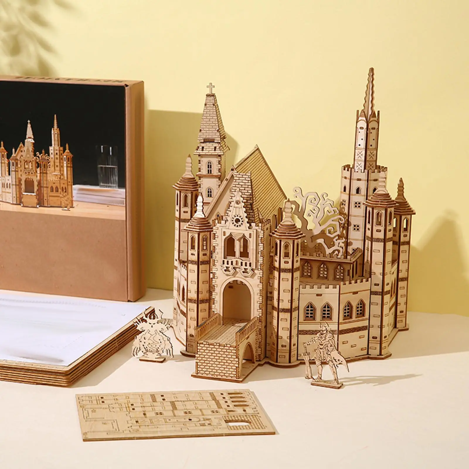 3D Wooden Puzzle DIY Building Kit, DIY Project,Castle Model Kit for Adults Kids,Birthday Gift