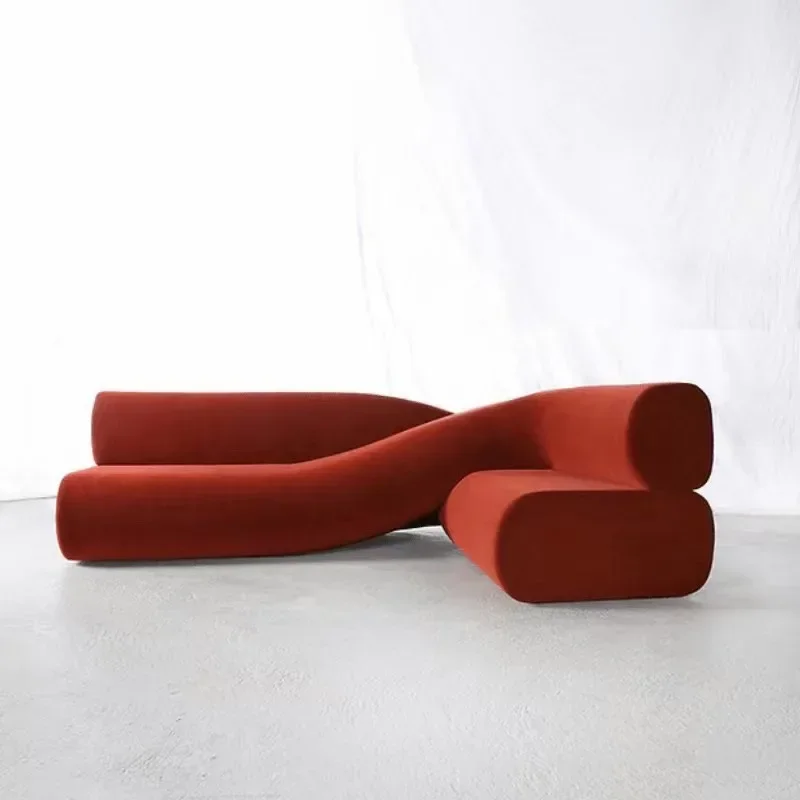 Office Leisure Corner Against Wall Corner Long Irregular Twist Clothing Store Sofa
