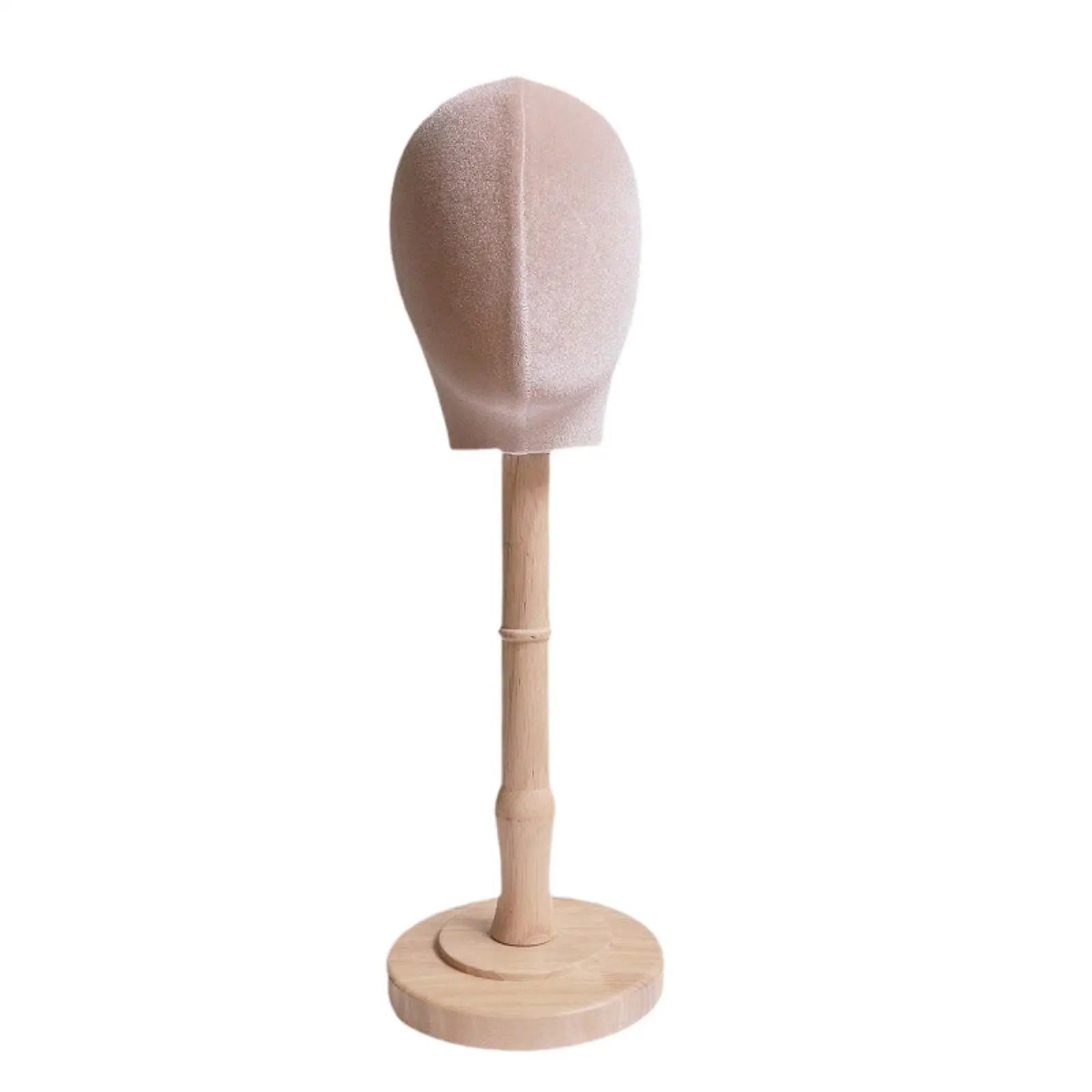 Wig Hat Display Holder, Manikin Head, Display Hair Hats Hairpieces, Caps Storage Rack with Wood Base for Hat Headset