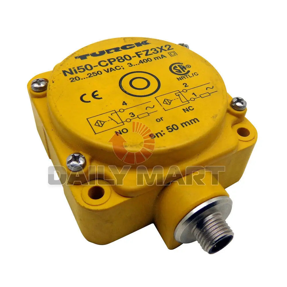 TURCK NI50-CP80-FZ3X2 Nonembeddable รูปสี่เหลี่ยมผืนผ้าเซนเซอร์2สาย