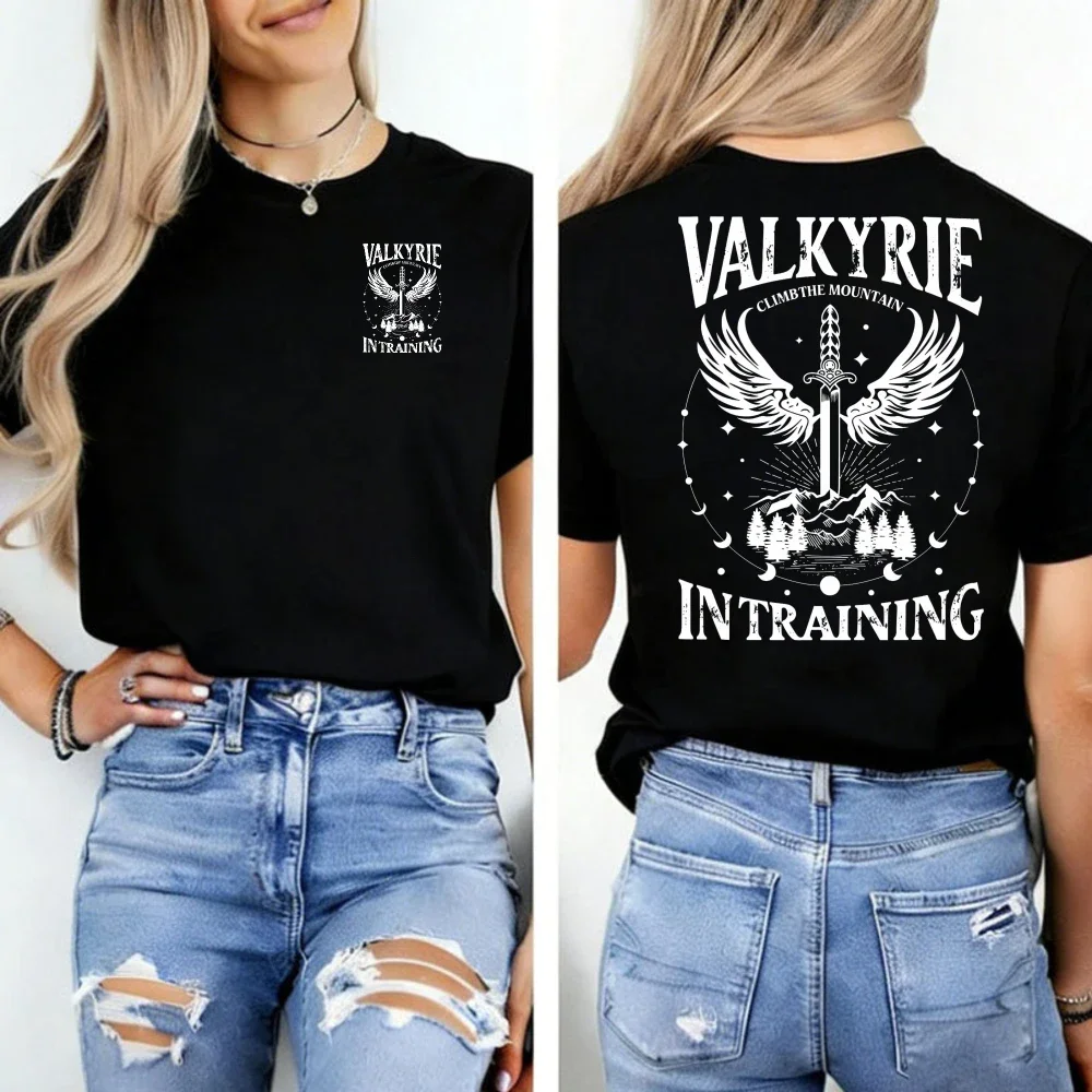 Valkyrie in Training ACOTAR Sarah J Maas Merch Velaris City Starlight To Stars Women's T-shirt Crew Neck Short Sleeve Tops Tees