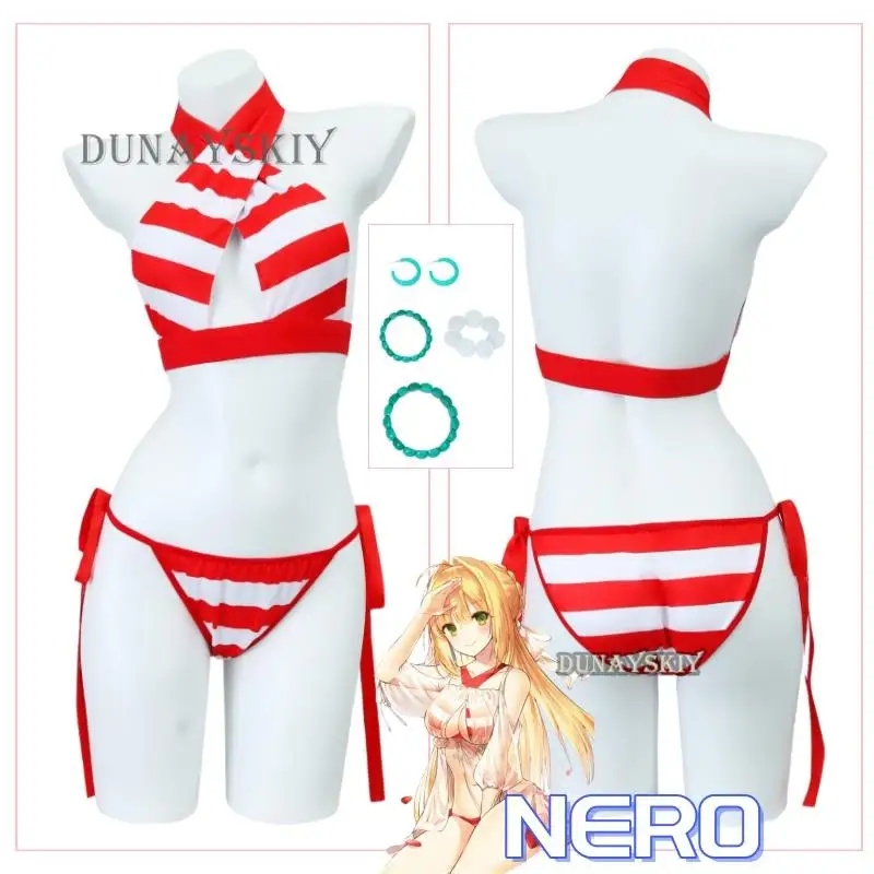 

NERO Anime FGO Fate Grand Order Cosplay Emperor Cosplay Costume Sexy Bikini Swimsuit Halloween Carnival Outfits Emperor of Rose