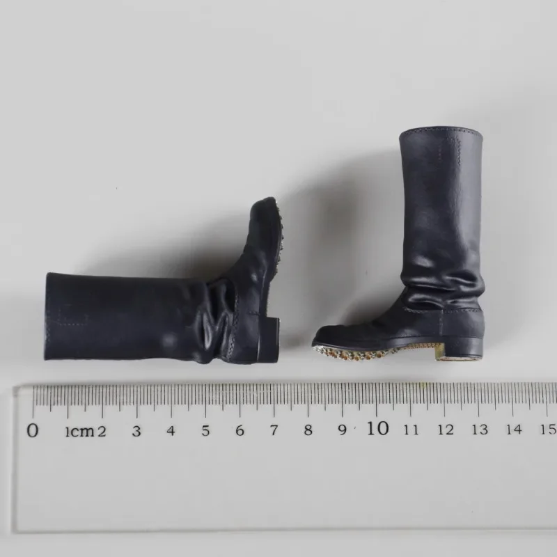 Botas altas militares masculinas a escala 1/6, figuras de acción de goma, zapatos huecos, modelo para accesorio de cuerpo de soldado de 12"