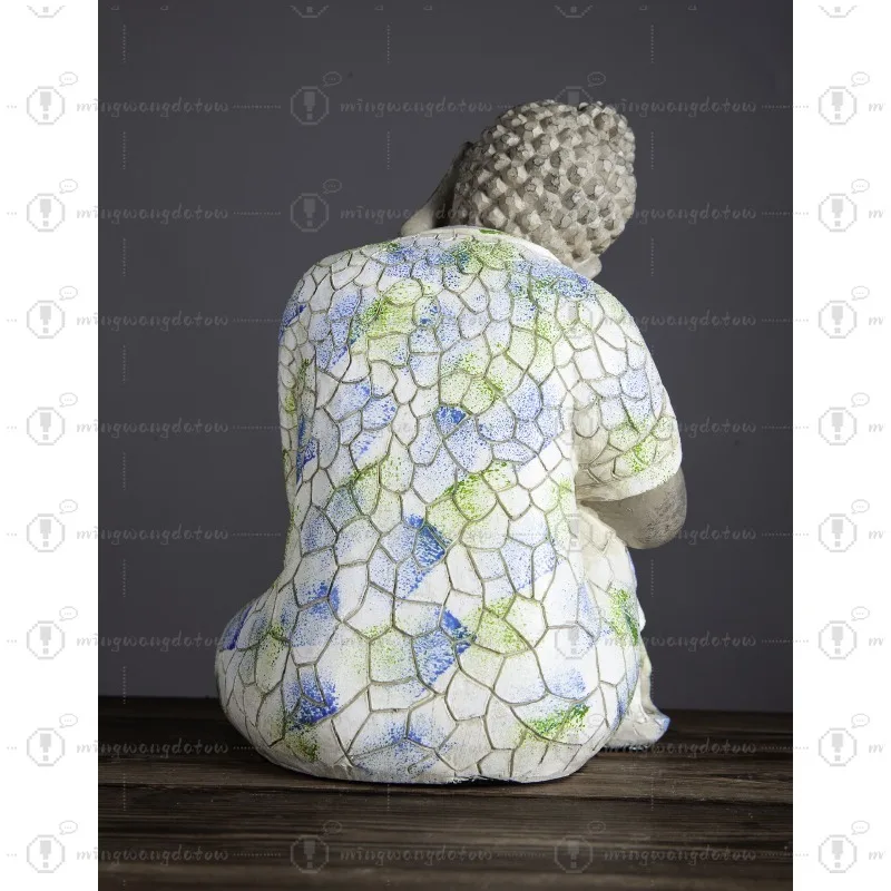 Mini Buddha Statue Ornament, New Chinese Style Zen Decor for Garden, Micro Landscape, Bonsai & Fish Tank view 4