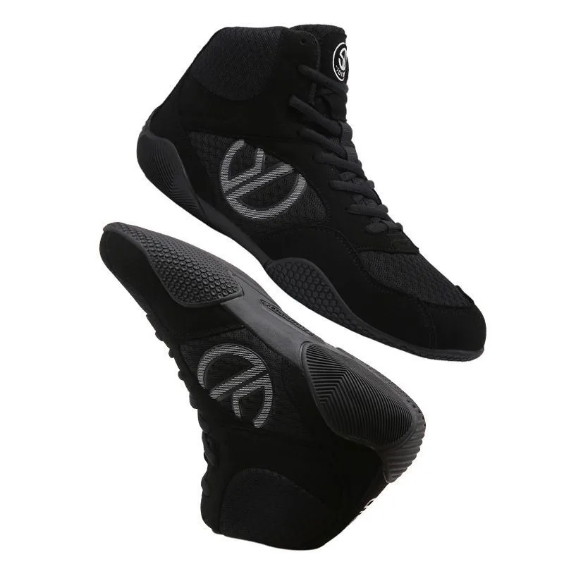 

2026 New Trend Wrestling Sneakers Men Breathable Gym Training Shoe Man Non-Slip Men Fighting Shoes Mid-Top Boxing Shoes for Men
