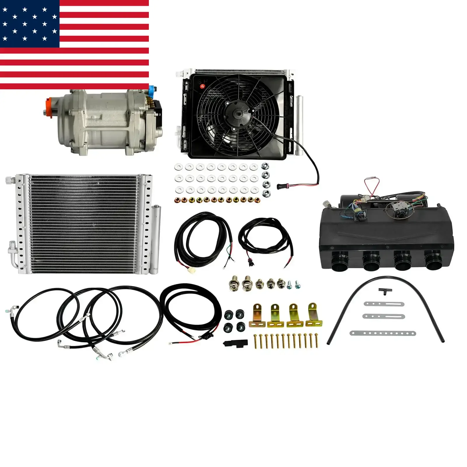 

AP03 12V Universal Car Air Conditioner Electric Underdash A/C Kit Compressor Cooling