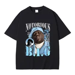 Klasyczny Vintage najbardziej znany z Big Tshirt Hip hopowy raper Biggie smills drukuje T-shirty męskie moda Oversized Shirt