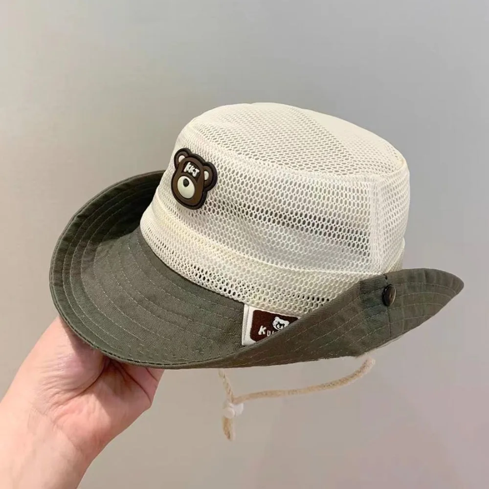 

Cute Mesh Baby Sun Hat Lightweight Adjustable Toddler Bucket Hat Foldable Sunscreen Hat Summer