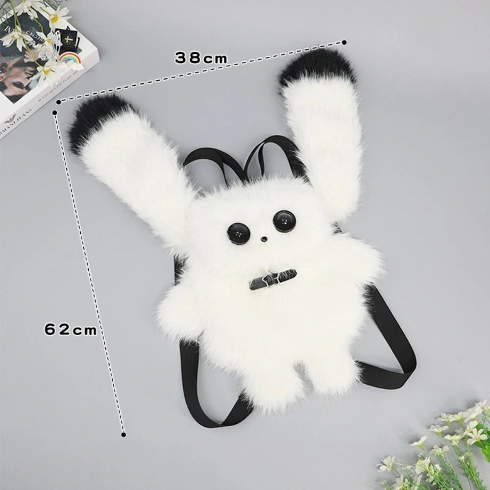 Kawaii Arctic Bunny Plüsch-Rucksack, süße Kaninchen-Tasche, weiche, flauschige Umhängetasche, Anime, Cosplay, Umhängetasche, Geschenk für Mädchen und Frauen