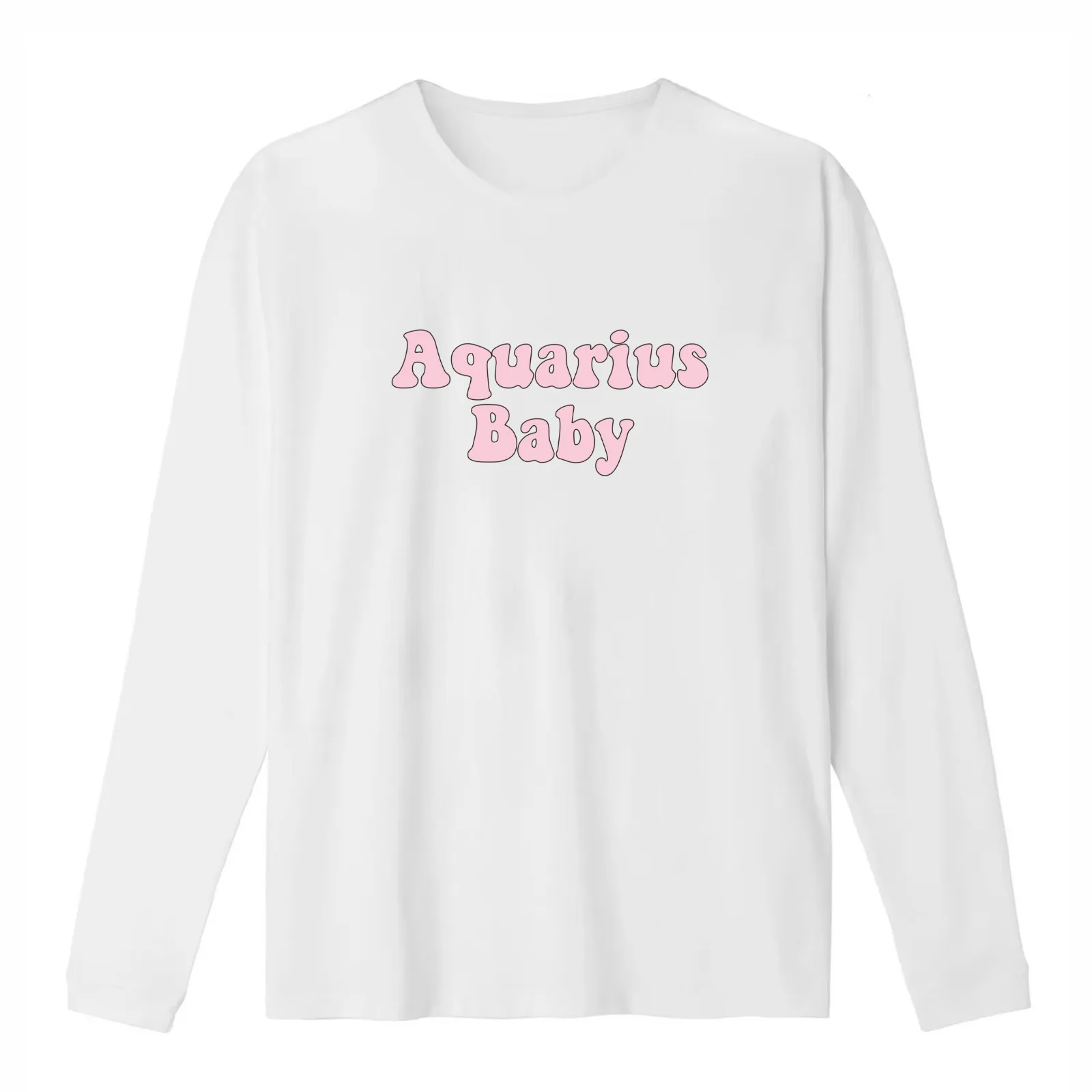 Aquarius Baby T-Shirt Summer Casual Cotton Tee Oversized Streetwear Tops Vintage Graphic Print Loose Fit Short Sleeve