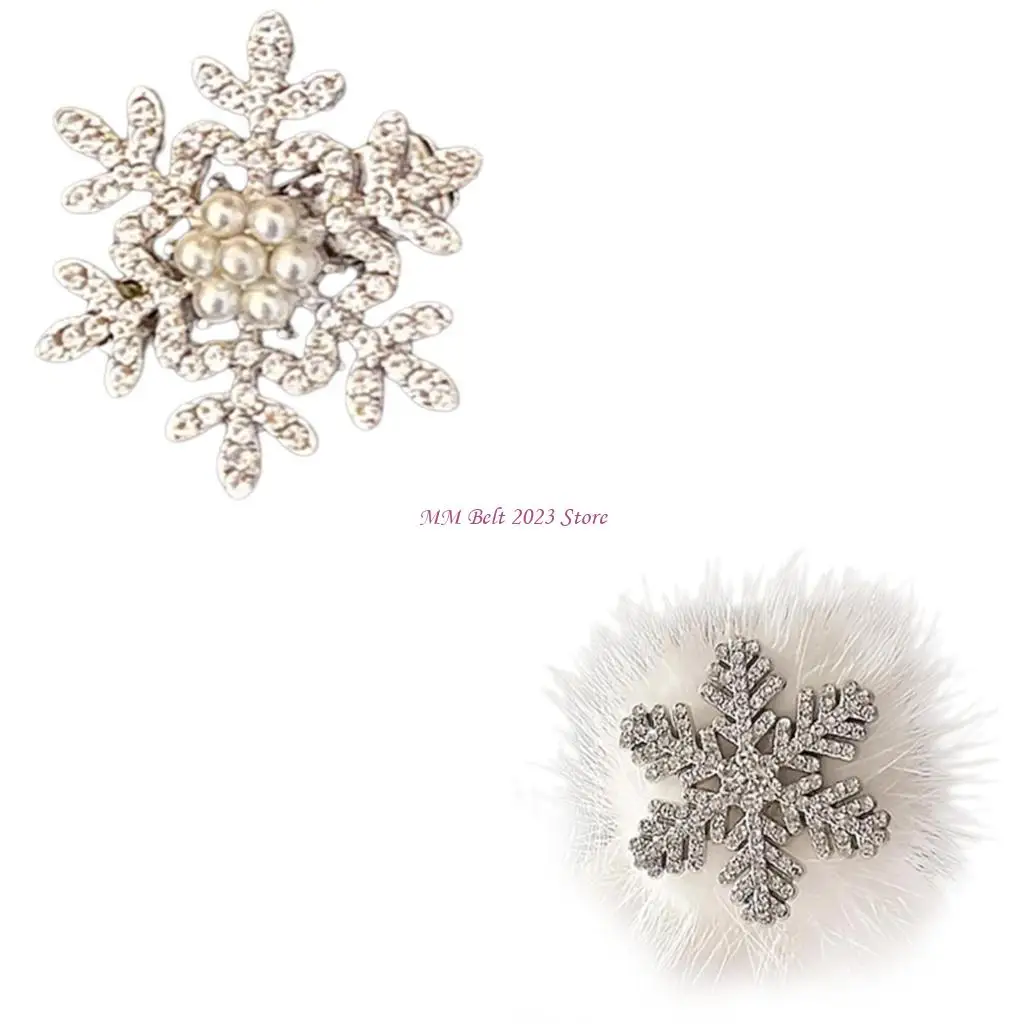 

49ME Sweet Rhinestones Hair Clip Snowflake Hairpin Sweet Balletcore Bunches Hair Clip