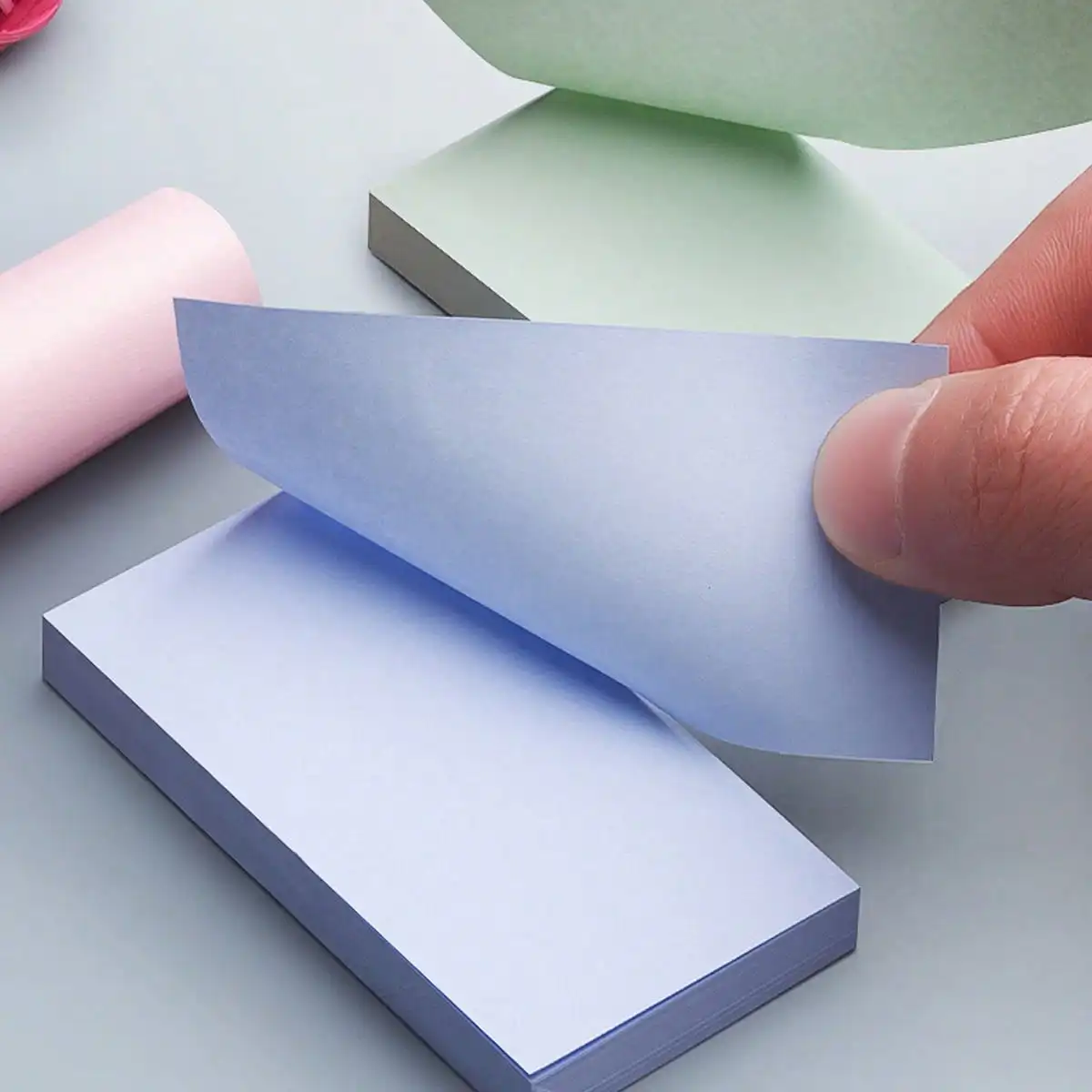 Morandi-Farbige Quadratische Haftnotizen (7,5cm), Selbstklebende Notizblöcke, Unverzichtbar für Büro, Schule & Haushaltsorganisation – Detail 3