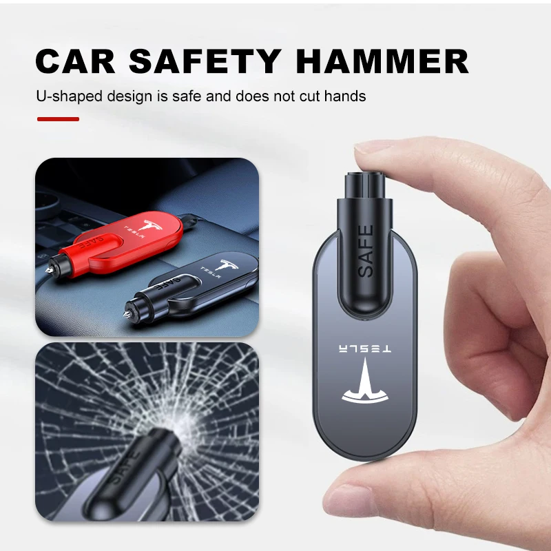 For Tesla Model 3 Y S X Roadster Car Safety Lifesaving Hammer Seat Belt Cutter Window Breaker