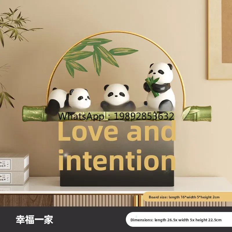 

ZC New Chinese Style Panda Prosperity Ornament for Living Room Entryway TV Cabinet Wine Cabinet Decoration
