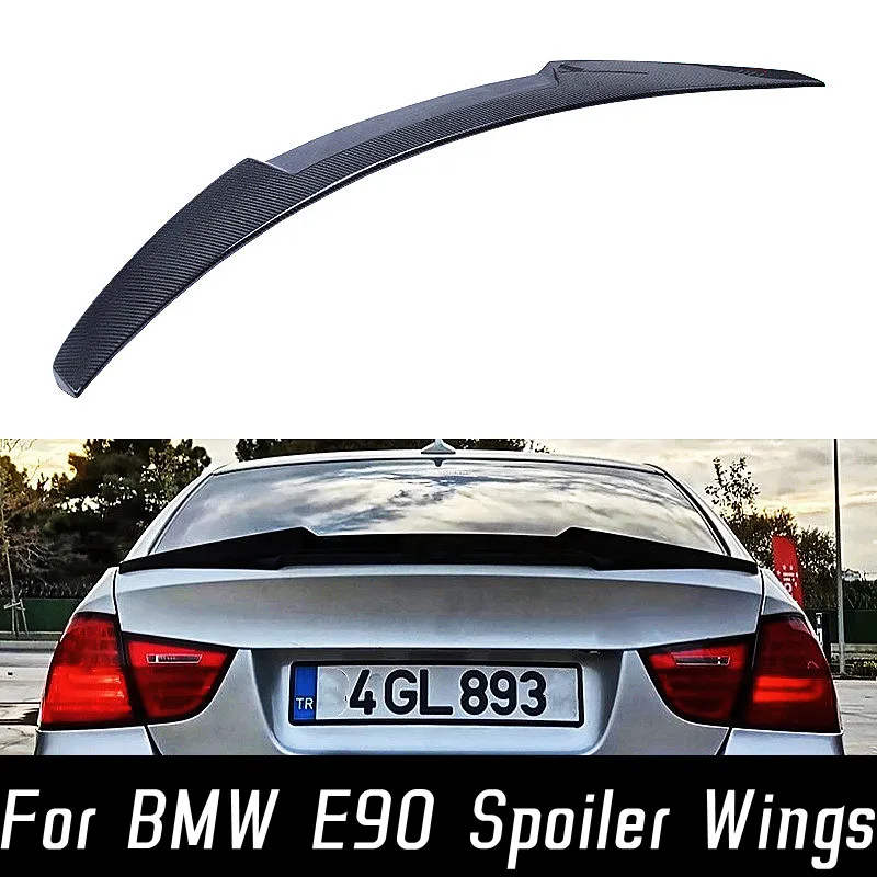 

For 2005-2012 BMW 3 Series E90 320i 318i 325i 330i M4 Style Black Carbon Car Rear Trunk Lid Lip Body Kit Spoiler Wings