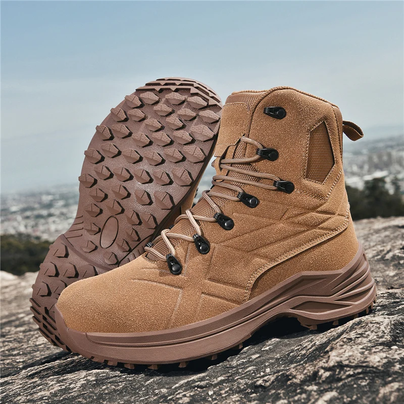 جديد الرجال العلامة التجارية الصحراء الكاحل العمل في الهواء الطلق الأحذية التكتيكية القتالية قوة خاصة امرأة مقاوم للماء العسكرية المشي لمسافات طويلة حذاء أحذية جيش #5