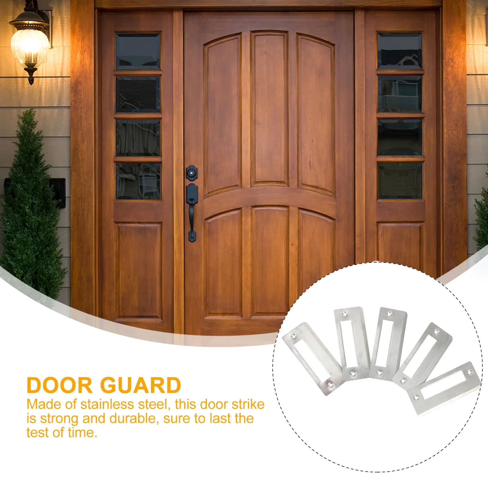 

5 Pcs Guide Locking Piece Door Strike Plate Anti-collision Metal Security Device