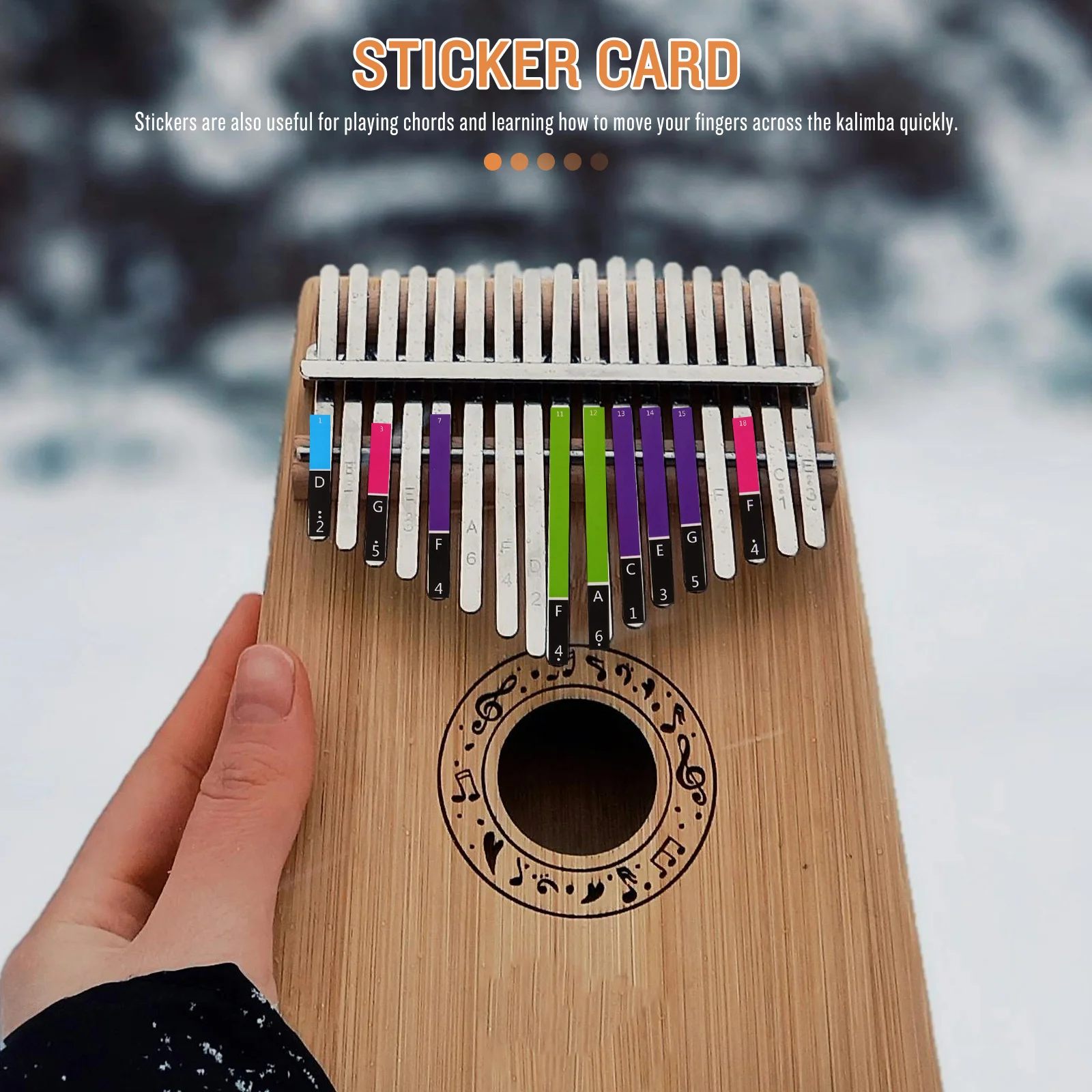 

1 Sheet Kalimba Note Sticker Practical Keyboard Decal Scale Sticker for Kalimba Finger Piano Note Learning Thumb Piano Decal
