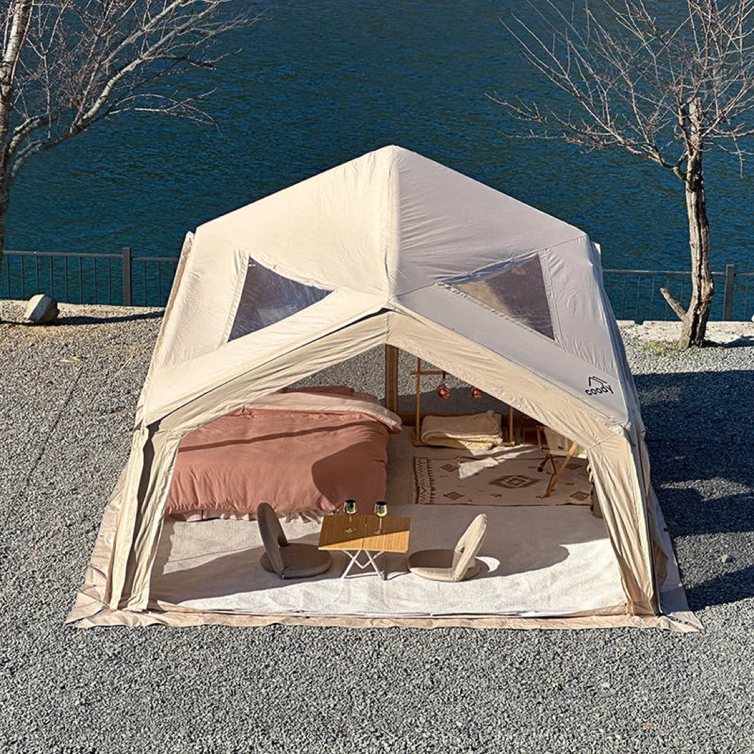 

Newest Design Large Inflatable Glamping Beach Tent Capacity Luxury Outdoor Camping
