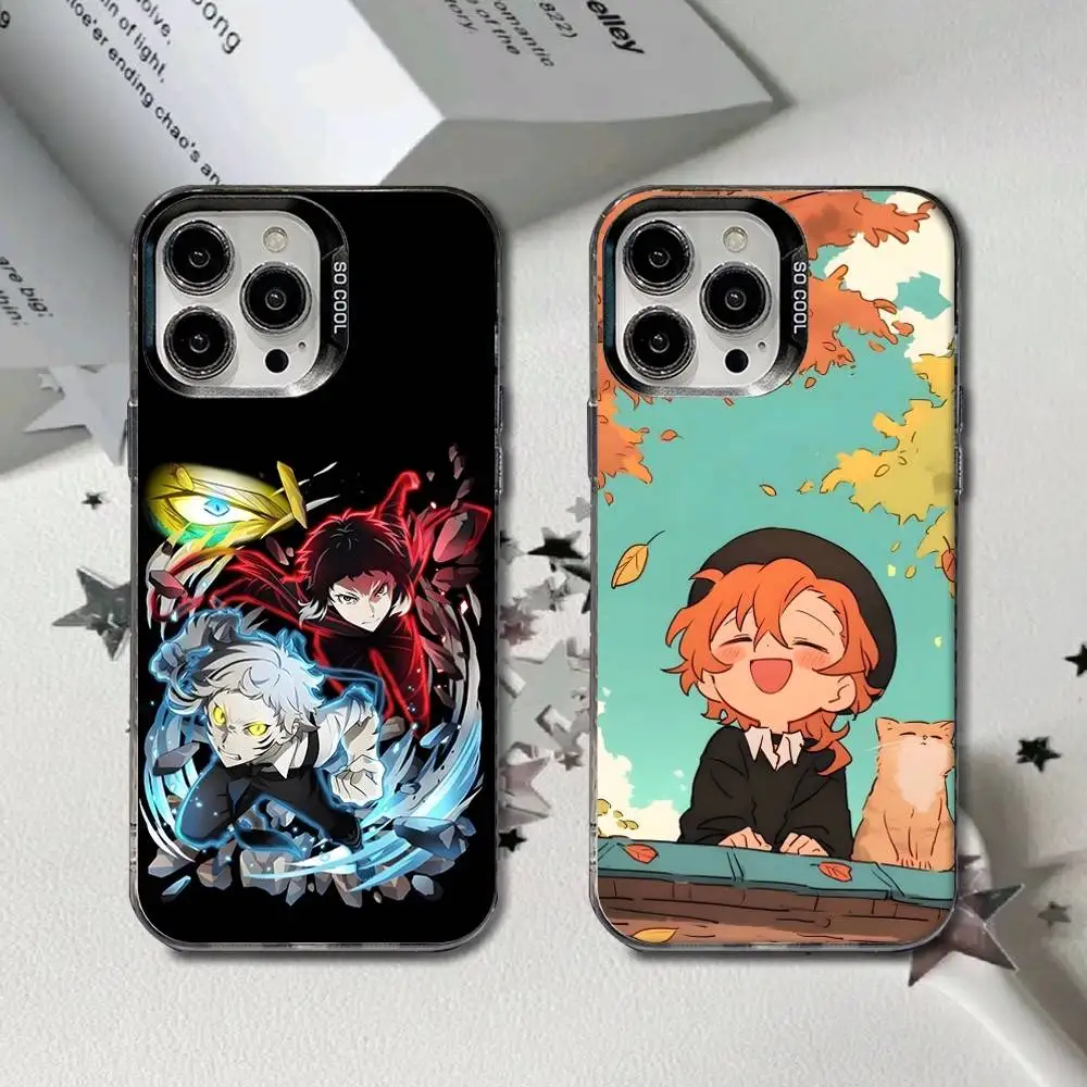 

B-Bungo Stray Dogs Phone Case For iPhone 16,15,14,13,12,11,8,7,Pro,Max,Plus,Mini,XS,SE Black Matte Hard