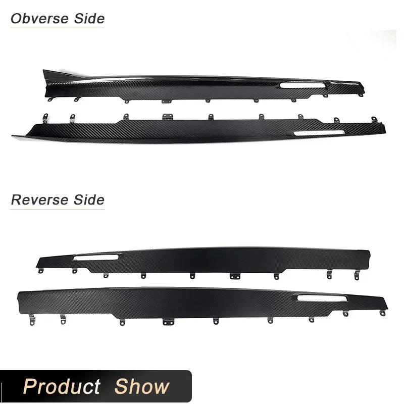 ملحقات التنانير الجانبية للسيارة Prepreg الكربون الجاف لسيارات BMW X6M F96 LCI 2023 2024 سباق الجانب مصد الباب المئزر الشفاه المفسد مجموعات الجسم #4