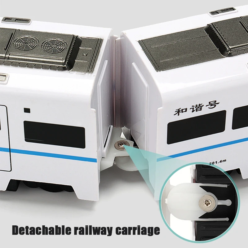 Tren de ferrocarril de simulación Harmony para niños, juguete de alta velocidad, luz, sonido eléctrico, modelo EMU, rompecabezas, coche, 1:8