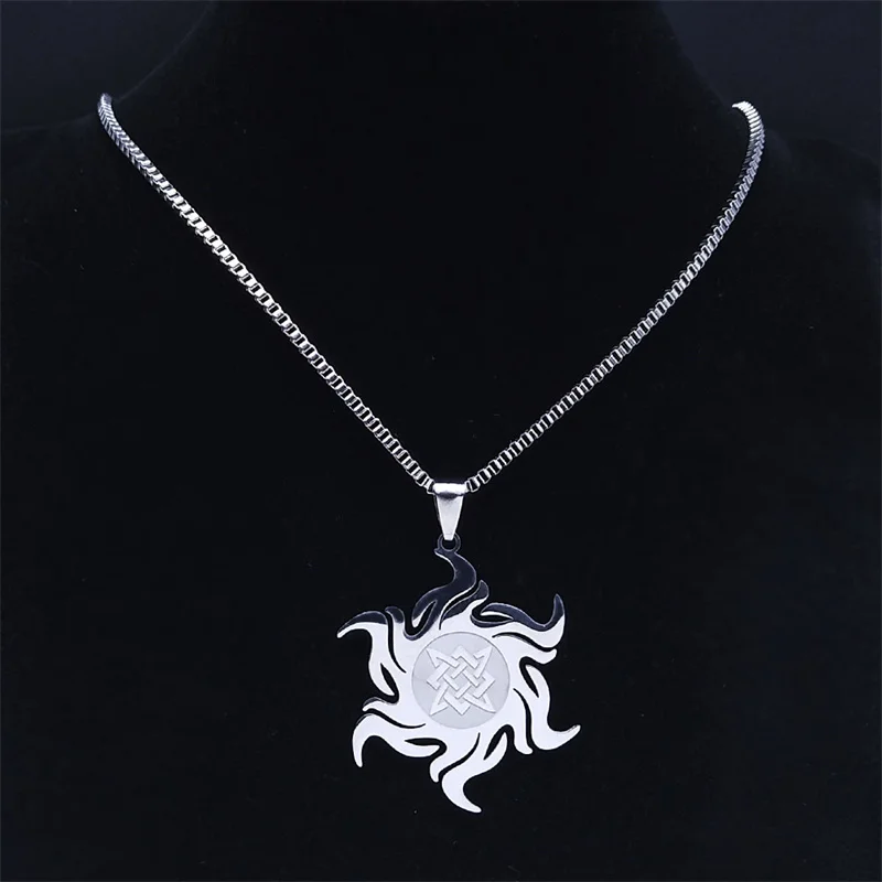 

Stainless Steel Nordic Viking Celtic Knot Cross Amulet Pendant Necklace for Women Irish Men's Lucky Odin Chain Necklaces Jewelry