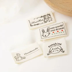 Cotton spot handmade cloth label hemming black girl sewing machine bunny dog label accessories sewing DIY