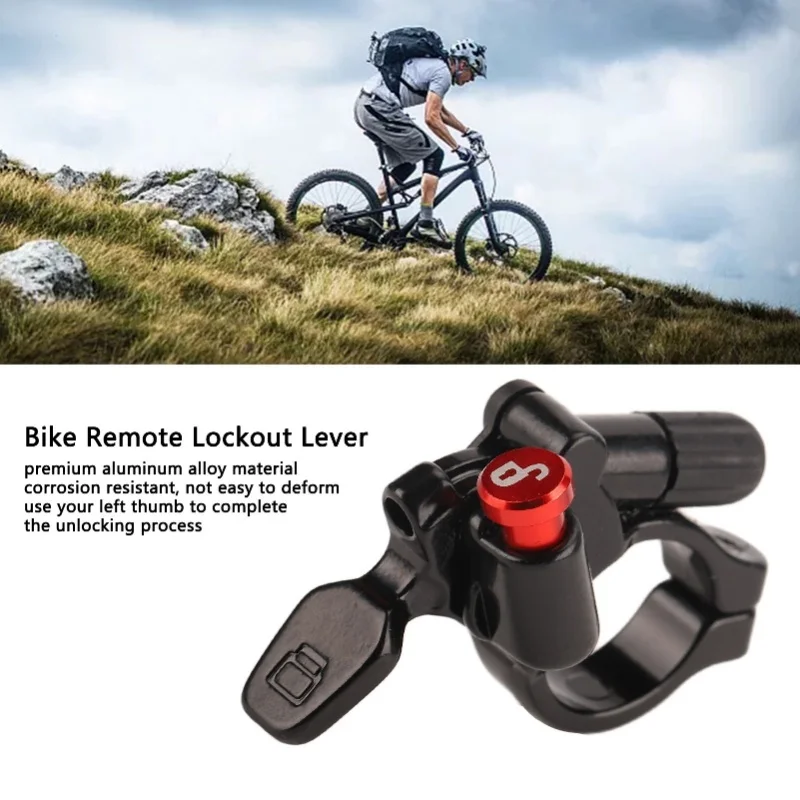 Bike Remote Lockout Lever Aluminium Alloy Strong Easy Installation Bike Front Fork Lock For Mountain Bike Front Fork