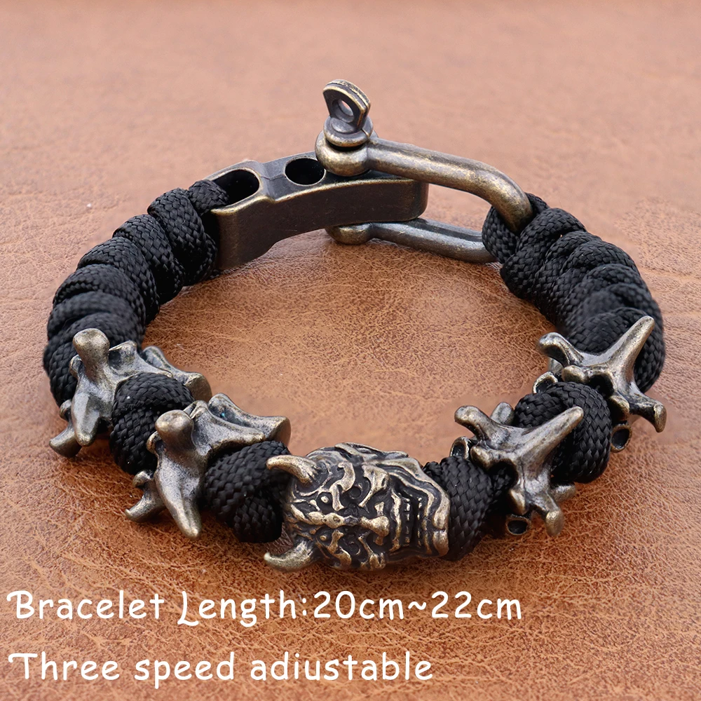 Unbranded Skull Paracord Bracelet Black 4