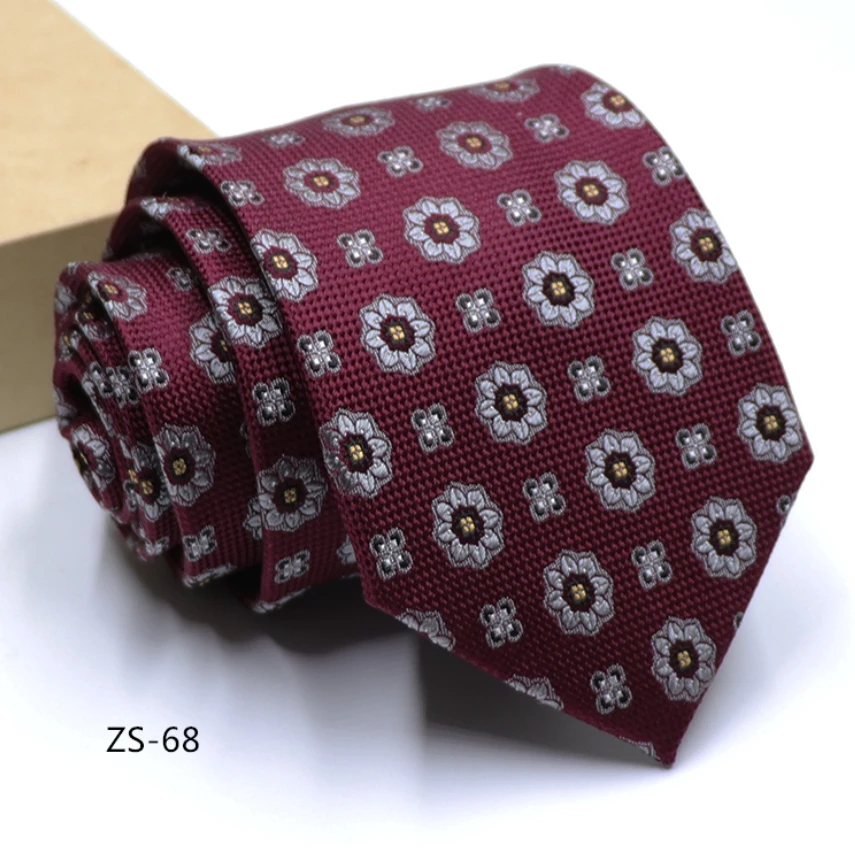 

High Quality Wine Red 100% Silk Necktie For Men's Business Banquet Shirt Accessories 8cm Wide Hand Knotted Real Silk Cravat