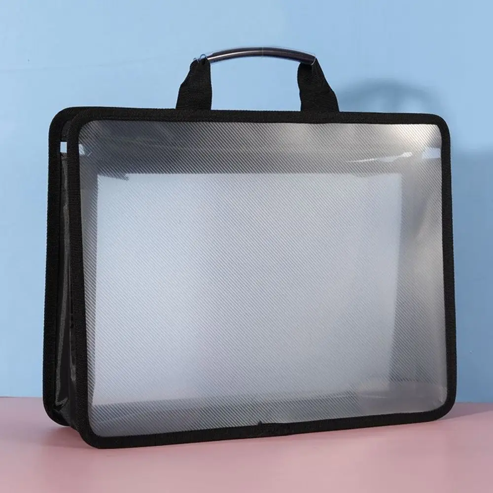 

Large Capacity Transparent a4 Handbag Thickened Waterproof Portable Documents Bag Protective 2 Layer Twill File Tote Bag Travel