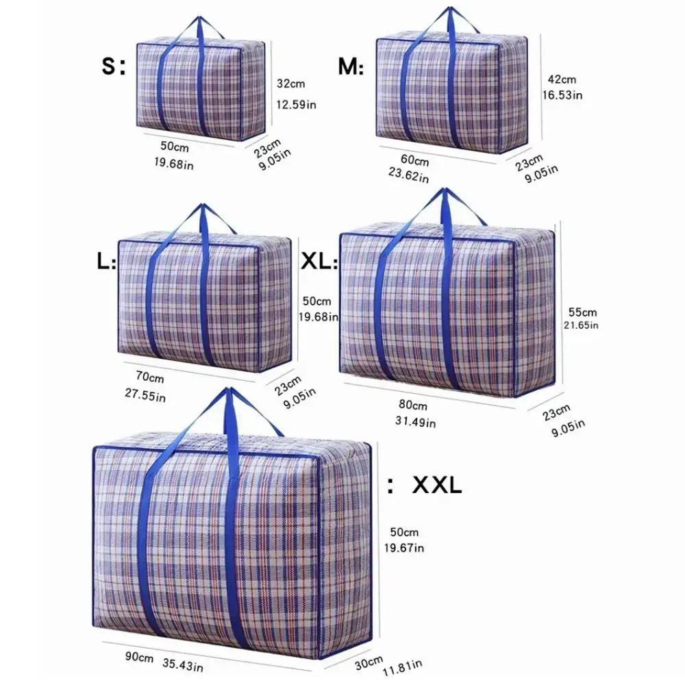 أكياس غسيل كبيرة الحجم مع سحابات أكياس تخزين شديدة التحمل حقيبة ملابس مقاس S M L XL XXL تخزين منظمة