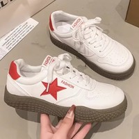 Ugly Cute Big Toe White Sneakers Women's Chunky Platform Star Accessory Casual Chic Trendy Everyday Slip-On 2025 Spring Summer